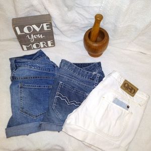 A Bundle of 3-Inch Jean Shorts, Old Navy, QSD, and Black Crystal